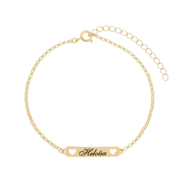 Pulseira Infantil Corações com Nome
