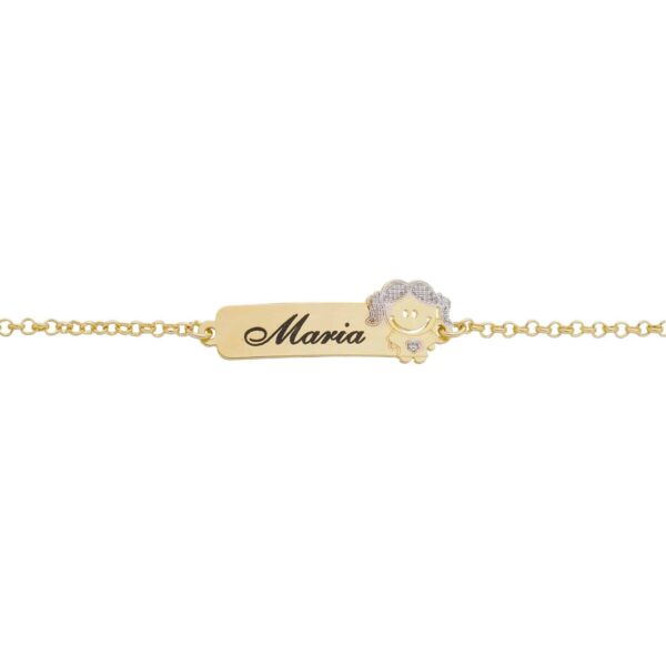 Pulseira Nome com Boneco (a) Cravejado